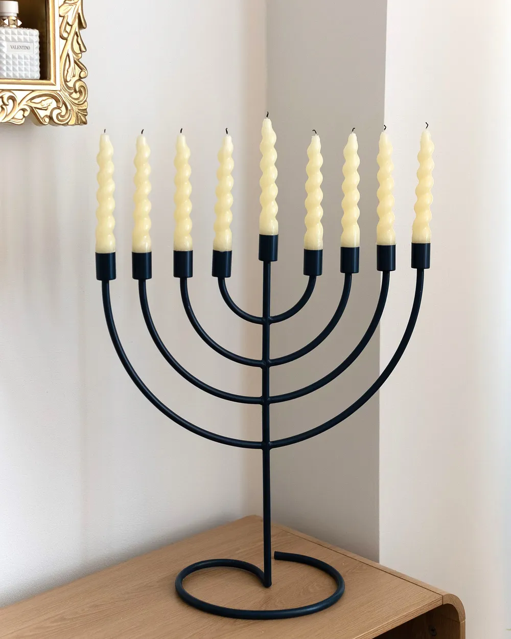 Candle Holder AMORA 50 cm Metal Blue_1159091
