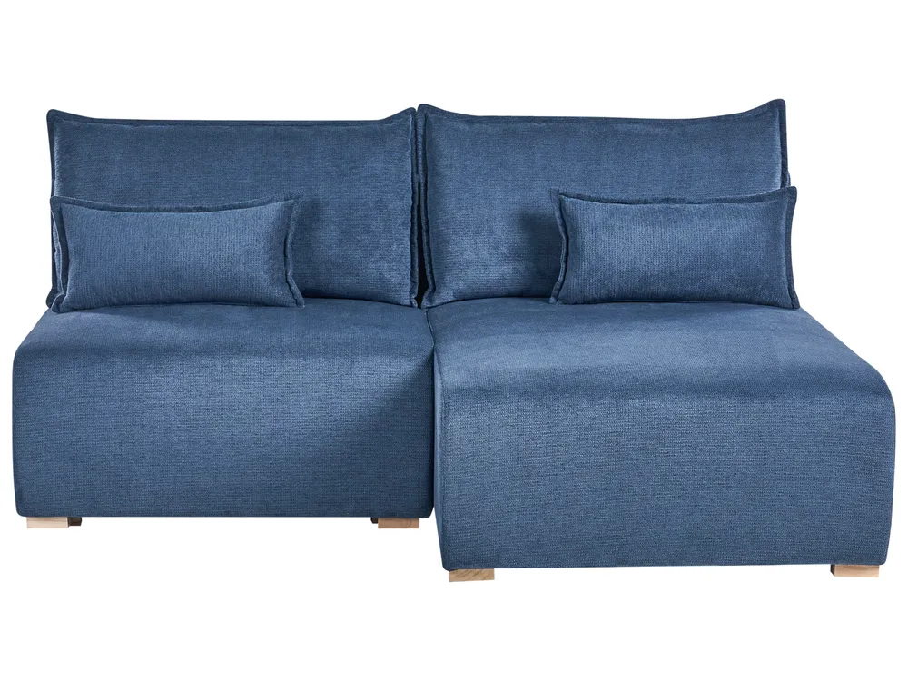 Modul Ecksofa NERBO Stoff Blau linksseitig
