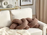 Set van 2 sierkussens GLADIOLUS 172 x 14 cm Bouclé Bruin effen_1187935