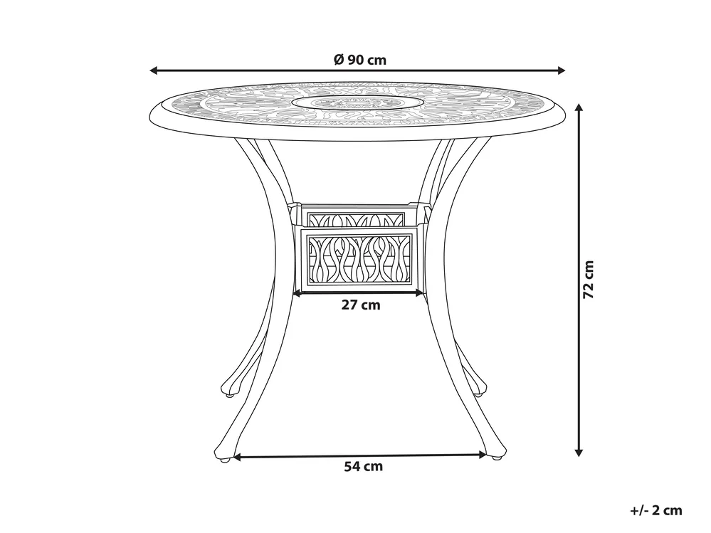 Outdoor Bistrotisch ANCONA 90 cm 90 cm Metall Schwarz_806918