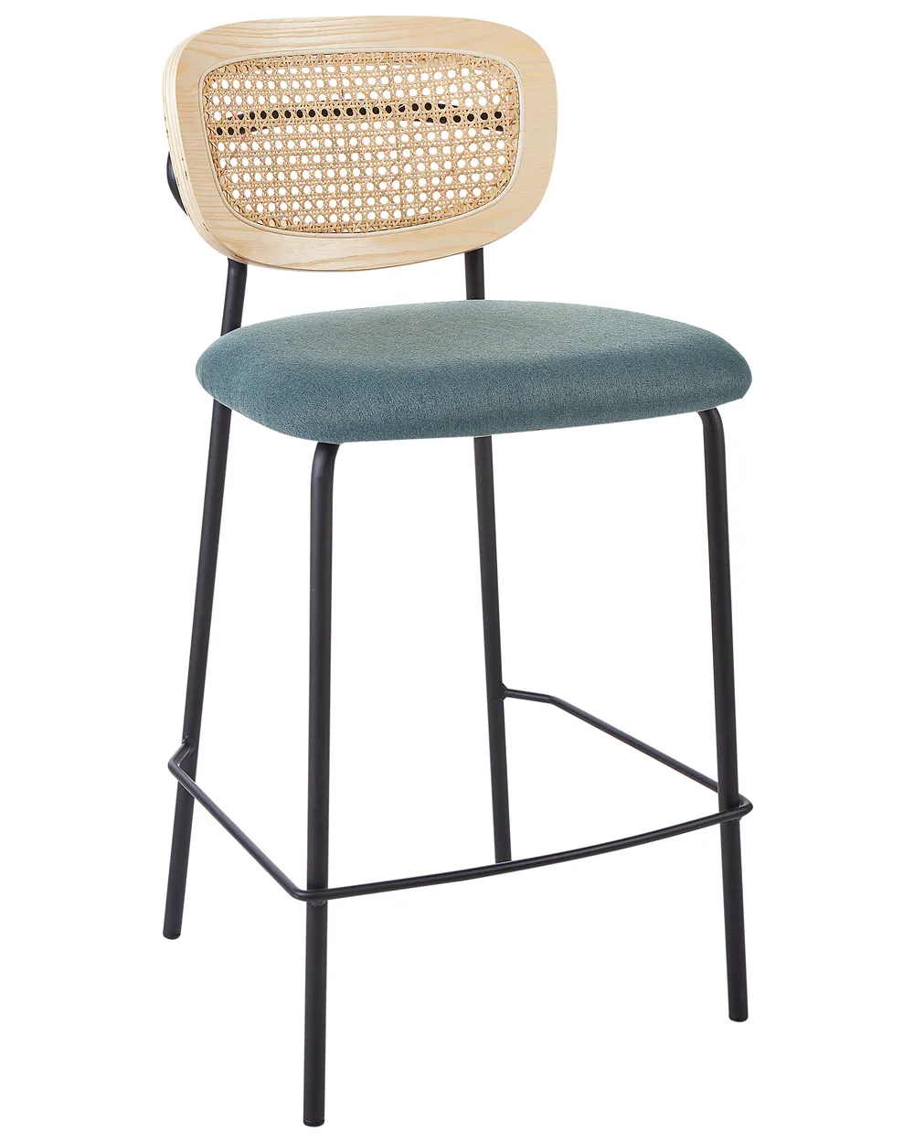 Set of 2 Bar Chairs MAYETTA Rattan Teal_931897