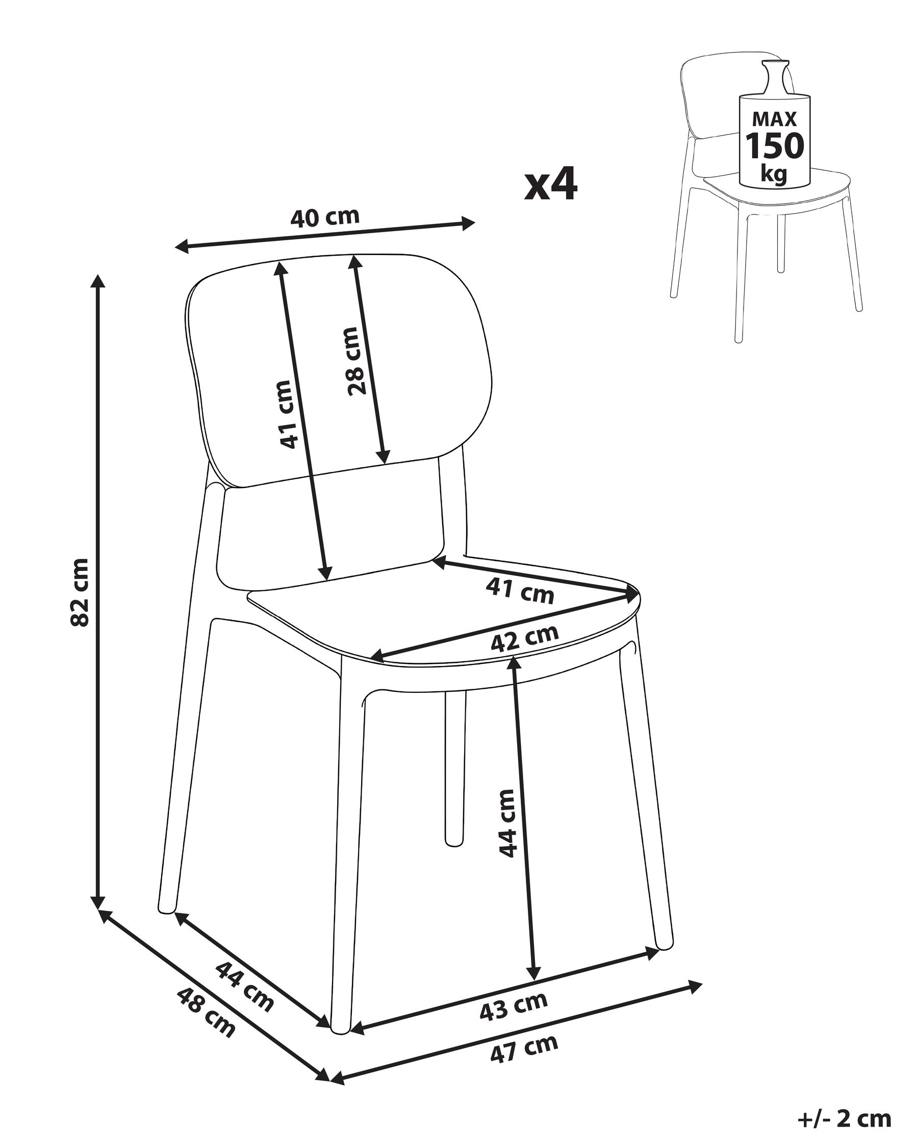 Gartenstuhl 4er Set TUPIZA Hellgrün_1077437