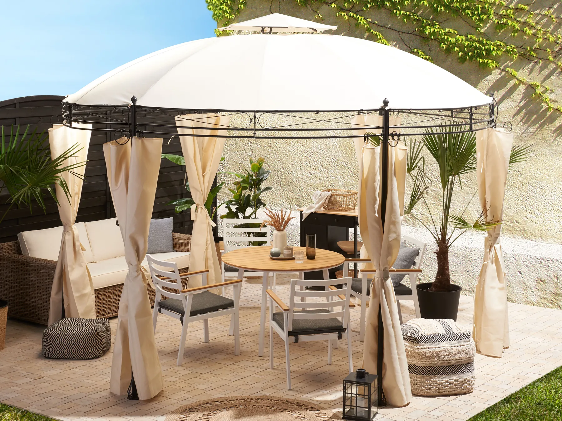 Gazebo SAFARA 368 cm 368 cm Metal Beige_779138