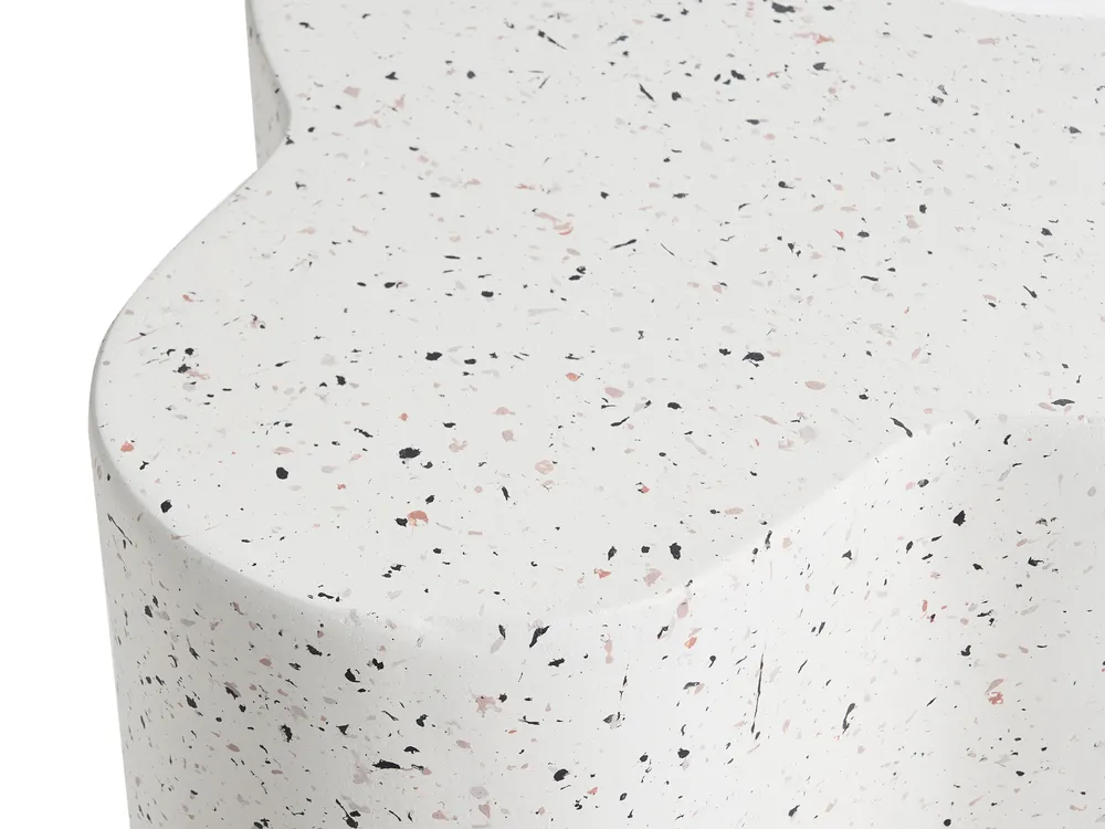 Beistelltisch TELLARO 32 cm 37 cm Terrazzo Optik Cremeweiß_1044209