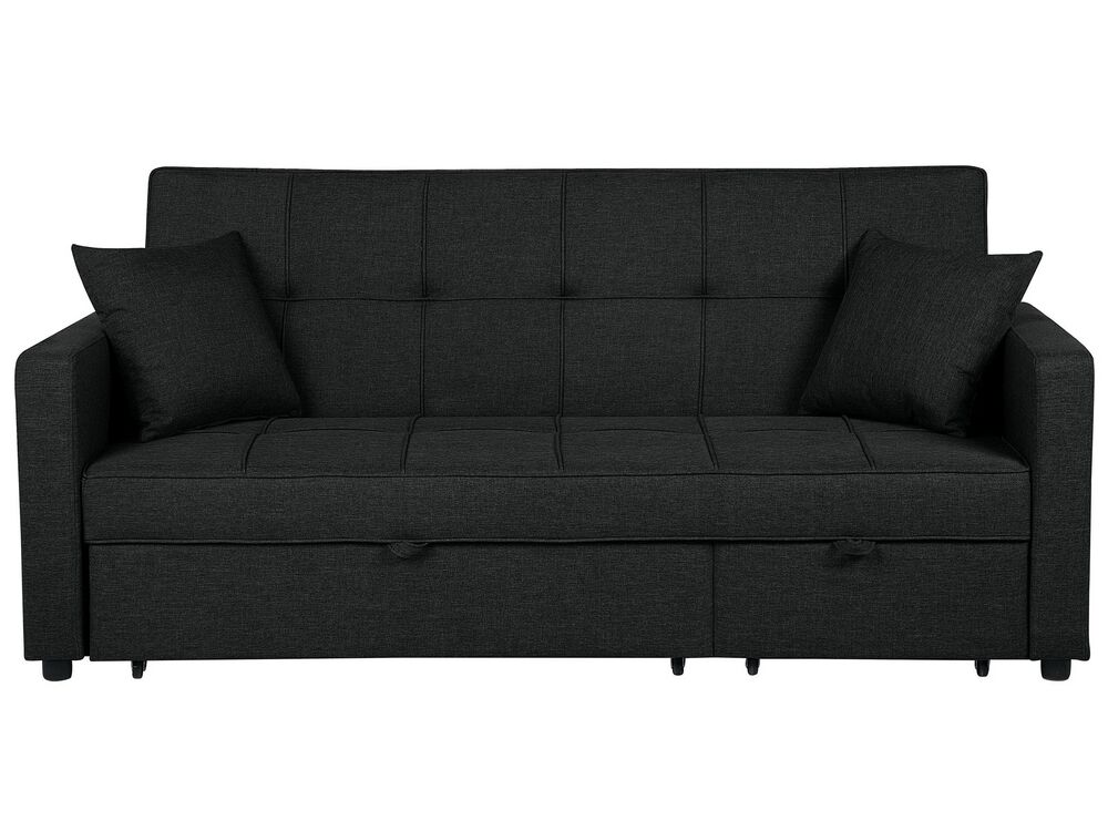 Kutijasta sofa 3-znamenkasti GLOMMA Tkanina Crni