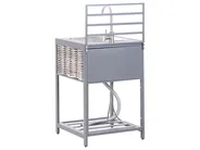 Outdoor-Küche 4er Set mit Spüle MIRADOR Grau Polyrattan_987432