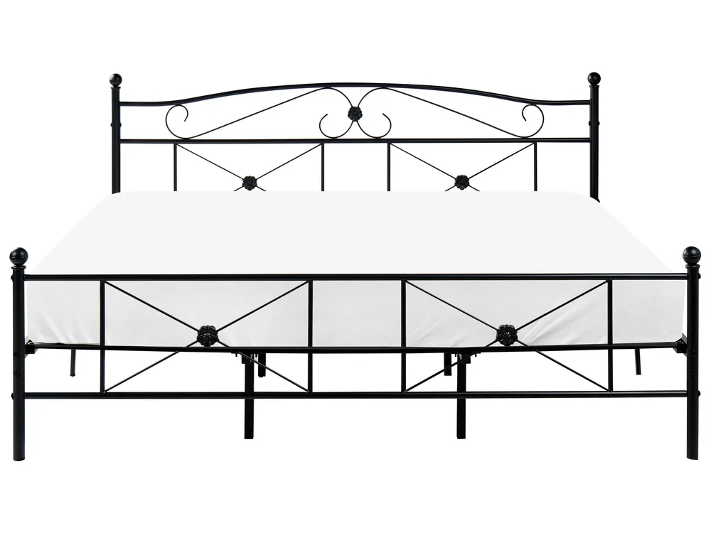 Bett mit Lattenrost Metall RODEZ 180 x 200 cm Schwarz_740643