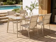 Gartentisch CARAVINO 160 cm 90 cm Metall Hellbeige_1078188