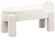Upholstered Storage Bench OAKLEY Boucle Off-White_991318