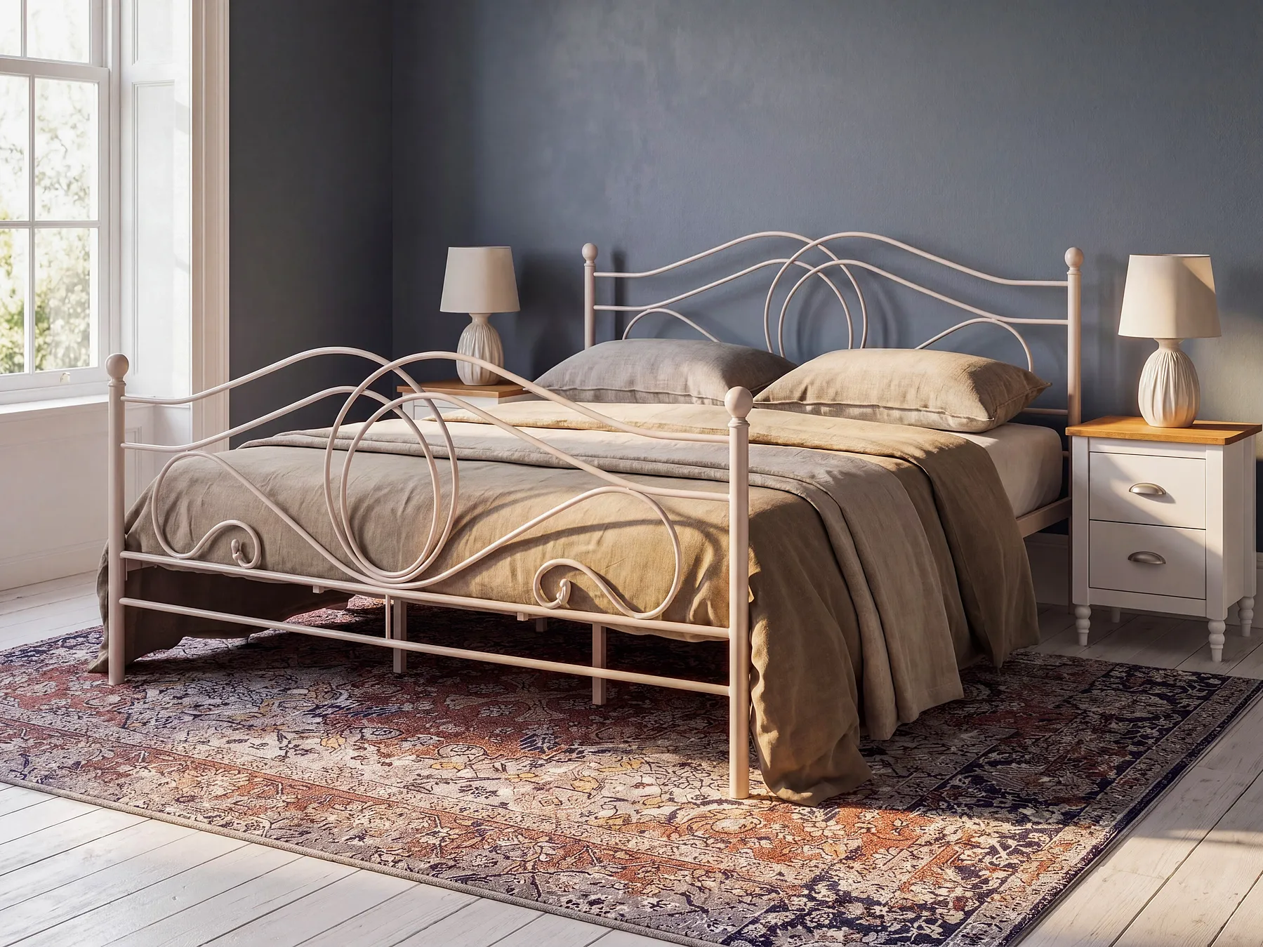 Bed Metaal LYRA 180 x 200 cm Lichtbeige_1162037
