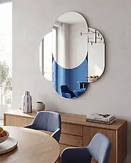Wall Mirror CHAILLON 60 cm 80 cm Blue_1183626