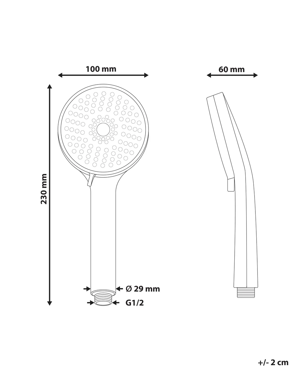 Shower Head and Hose Kit SURIPA 3-function Silver_989140