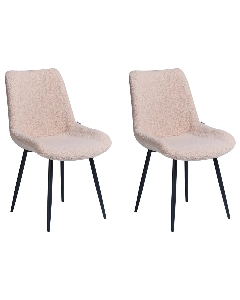 Set of 2 Dining Chairs AVILLA Boucle Beige_1054633