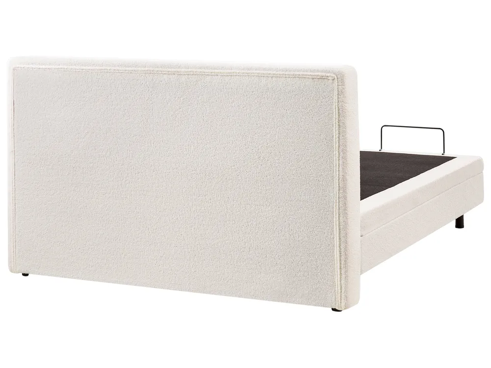 Bett verstellbar Bouclé DUKE 160 x 200 cm Cremeweiß_1011465