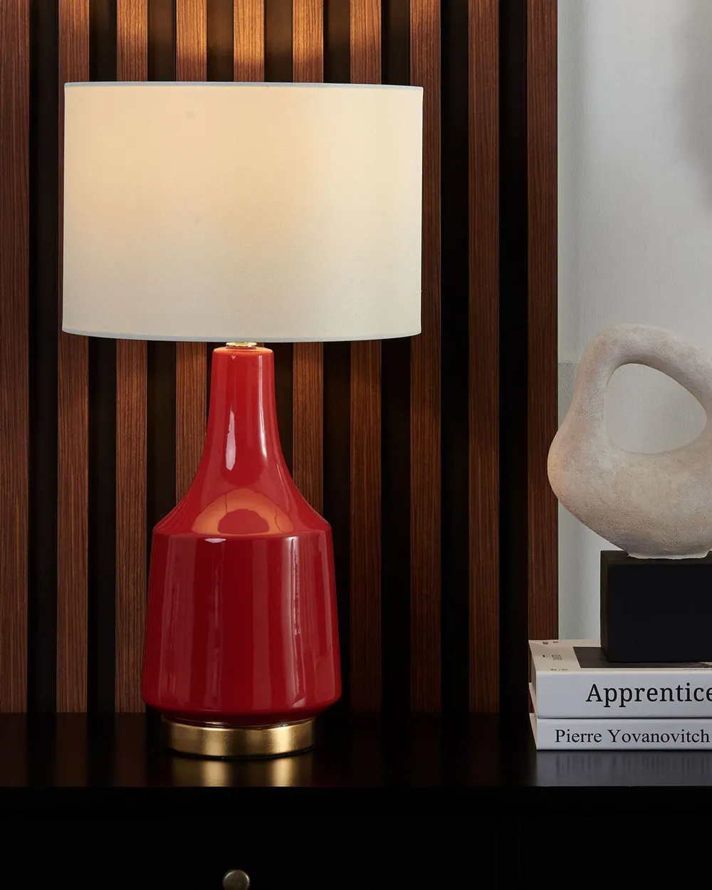 Tischlampe TRIVERSA Keramik Rot