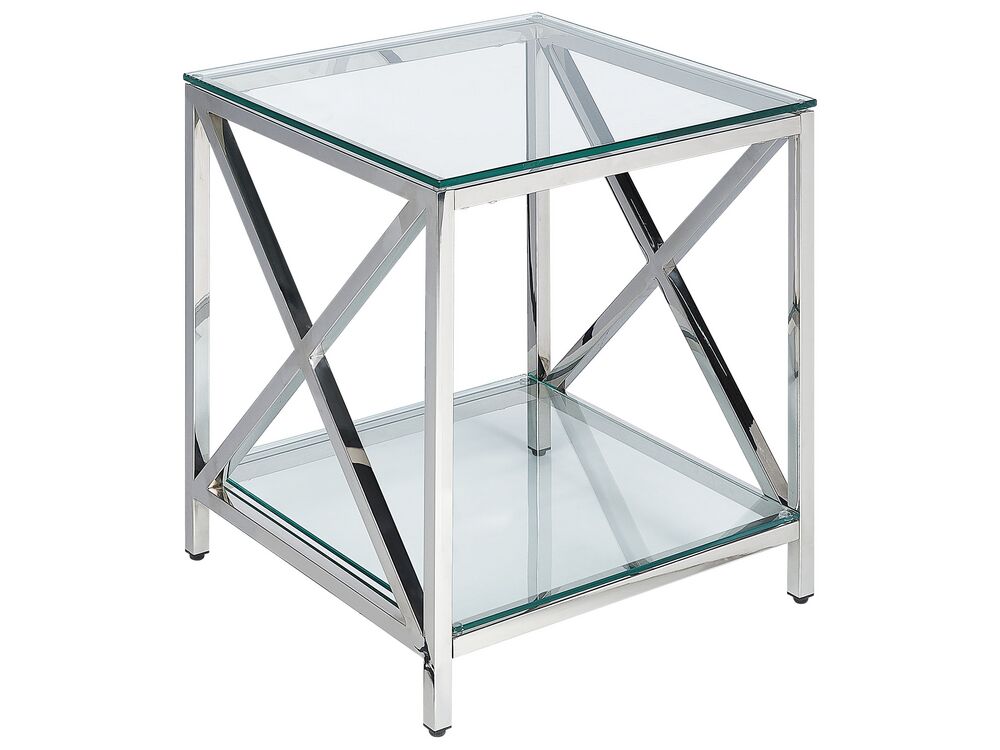 Bijzettafel AUDET Veiligheidsglas Zilver