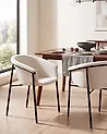 Esszimmerstuhl 2er Set AMES Bouclé Cremeweiß