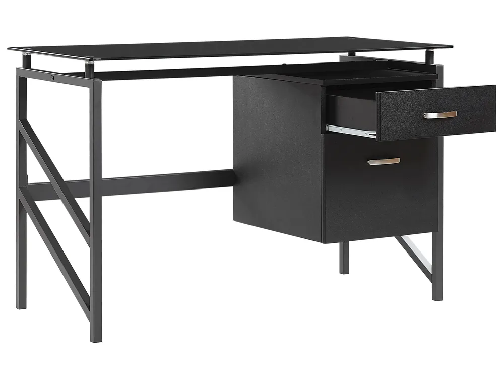 Schreibtisch MORITON 117 cm 57 cm mit Stauraum Schwarz_782270