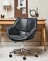 Desk Chair NEWDALE Faux Leather Black