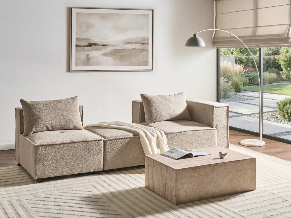 Modulsofa 3-Sitzer AXEBO Bouclé Beige_1076089