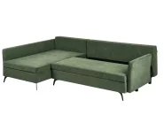 Eckschlafsofa 3-Sitzer KOGE mit Stauraum Stoff Grün rechtsseitig_1087869