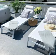 Sonnenliege CATANIA mit Relaxfunktion Metall Weiß_806826