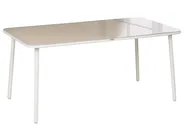 Gartentisch CARAVINO 160 cm 90 cm Metall Hellbeige_1078188