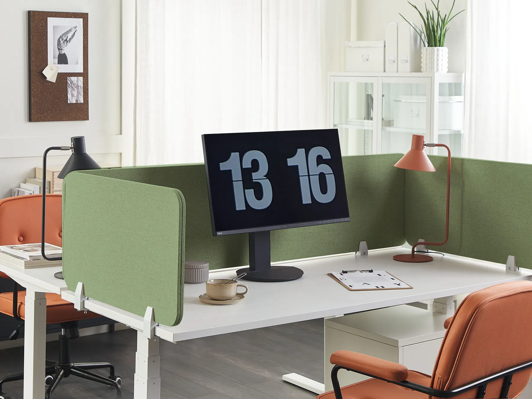 Desk Screen WALLY 80 x 40 cm Green_853089