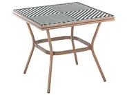 Outdoor Bistrotisch CASPRI 80 cm 80 cm Glas Schwarz / Weiß_990542