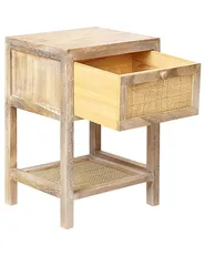 Nachttisch mit 1 Schublade ESTO Paulownia-Holz Hellbraun_845546