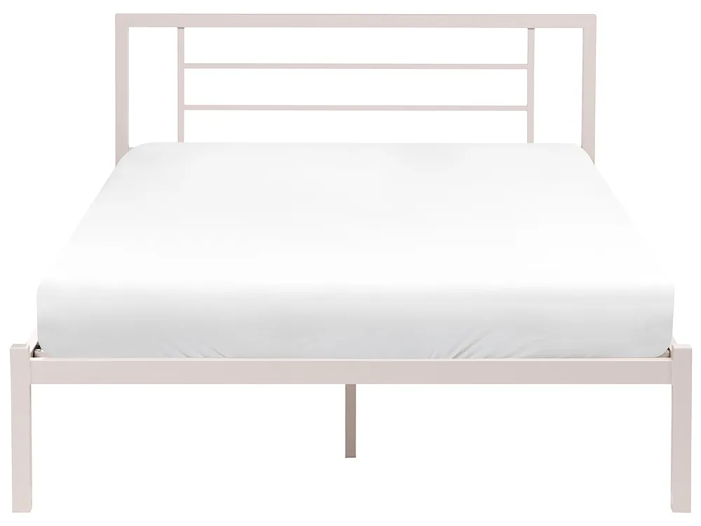 Bett mit Lattenrost Metall CUSSET 120 x 200 cm Hellbeige_1162057