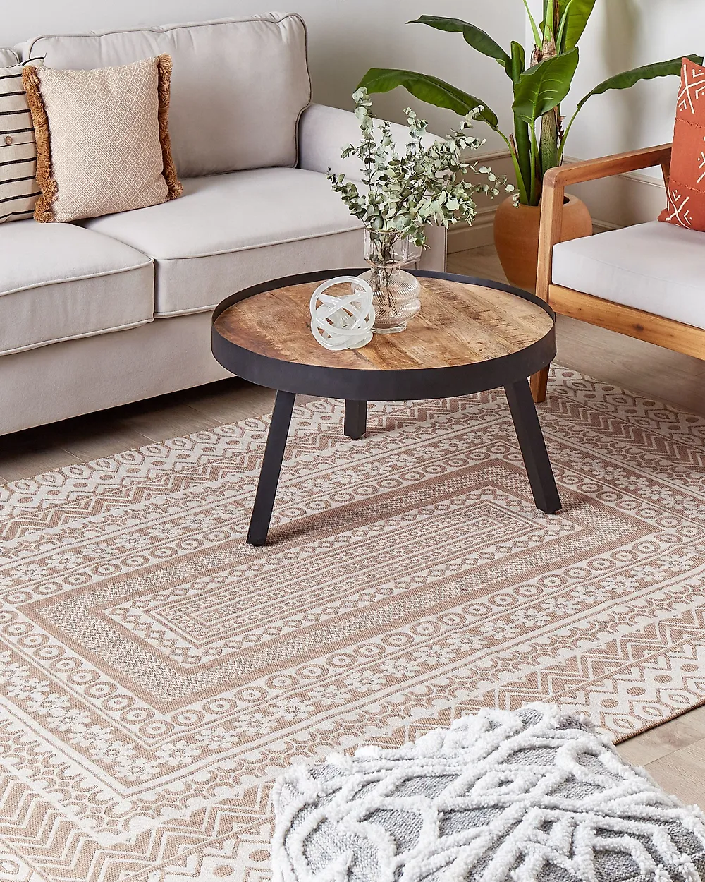 Rug BAGLAR White 160 x 230 cm Jute_1182615