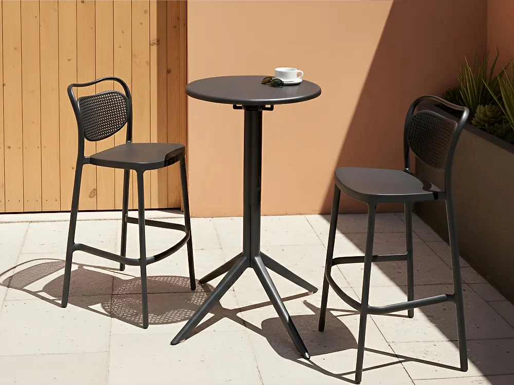 Garden Bar Table LEGRENA 60 cm 60 cm Black_1175582