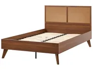 Bed PE Rattan MONPAZIER 120 x 200 cm (EU Small Double) Dark Brown_1037772