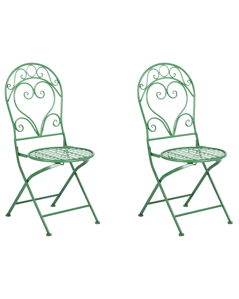 Set of 2 Garden Chairs ALBINIA Metal Green