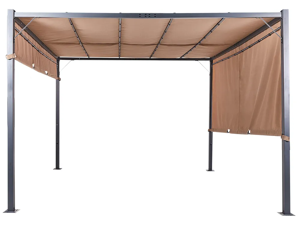 Pavillon LED PARGA 310 cm 310 cm Metall Braun_900876