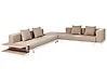 Garden Corner Sofa with Table 5 Seater MISSANELLO Beige