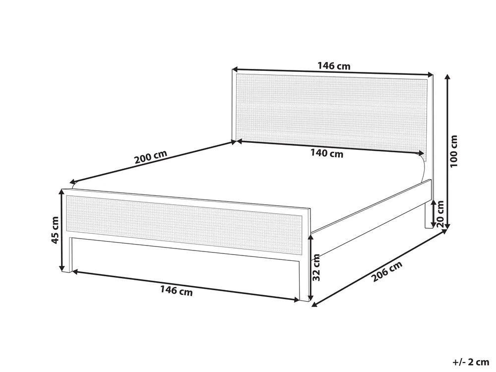 Bed Pine Wood SALERNAS 140 x 200 cm (EU Double) Black_976970