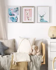 Wandbild mit Rahmen KAYES 30 x 40 cm Tiermotiv Blau_784385