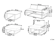 Garden Lounge Set with Table and Ottoman 3 Seater CAMEROTA  Metal White_1159147