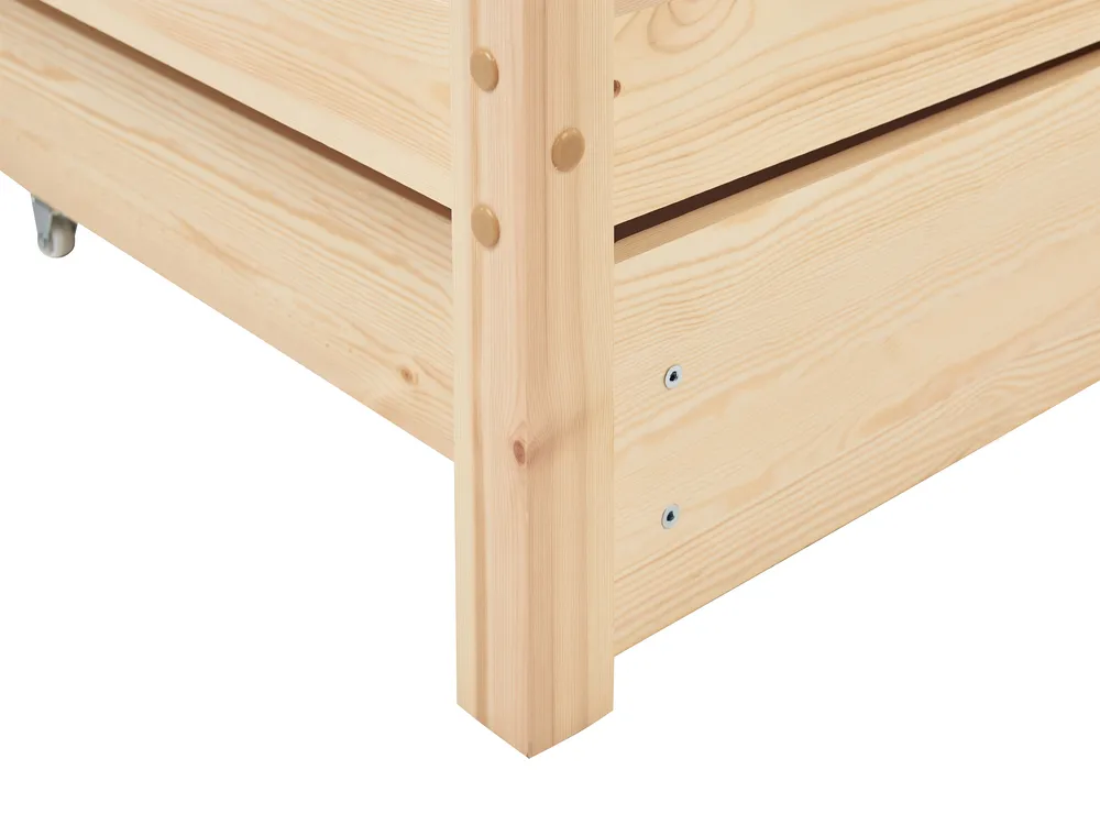 Hochbett mit Schubladen GIRGOLS Kiefernholz Hellbraun 90 x 200 cm mit Stauraum_968095