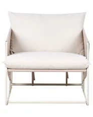 Stuhl mit Sitzkissen PONTE Metall Hellbeige_1013285