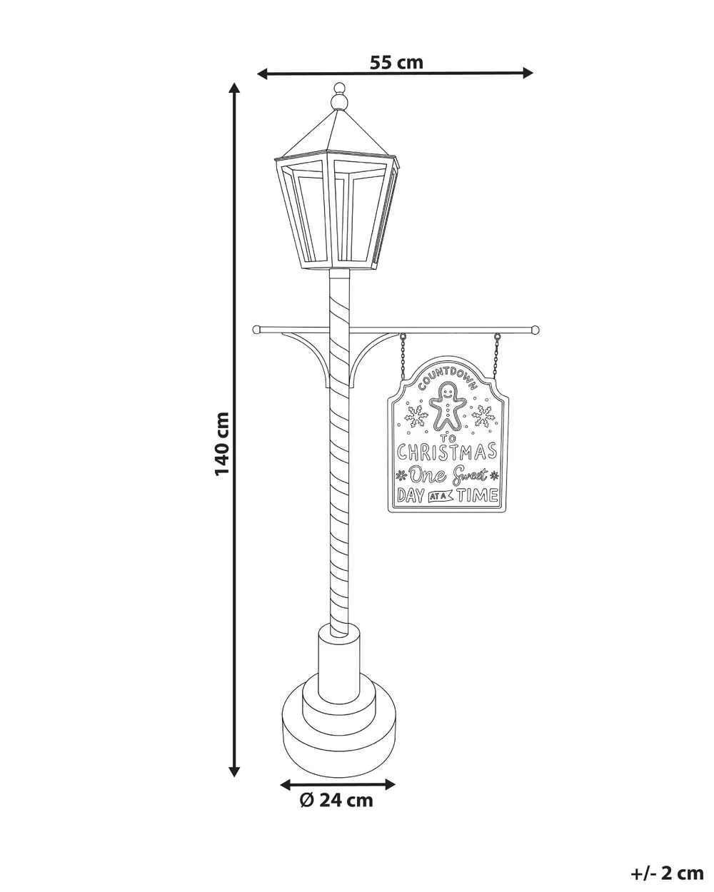 Christmas Decoration KAAVI 140 cm Post Lamp Red/ White_1173718