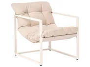 Lounge Set mit Tisch 4-Sitzer GARDA Metall Beige_1021305