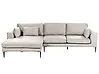 Ecksofa FLAM Samtstoff Grau rechtsseitig