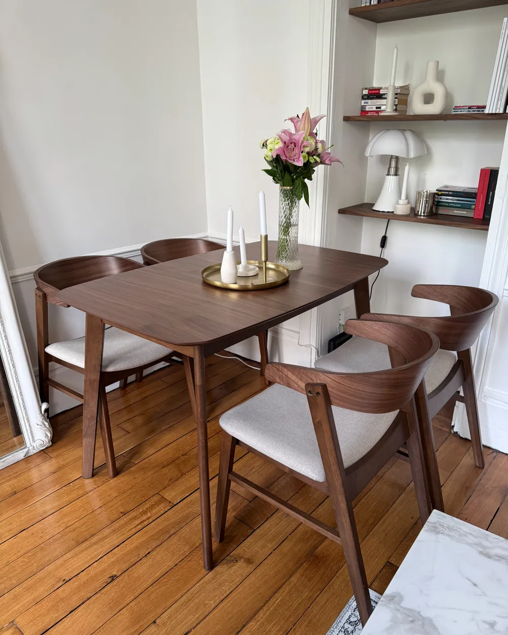 Extending Dining Table MADOX Dark Walnut 120/150 cm 75 cm_1020504