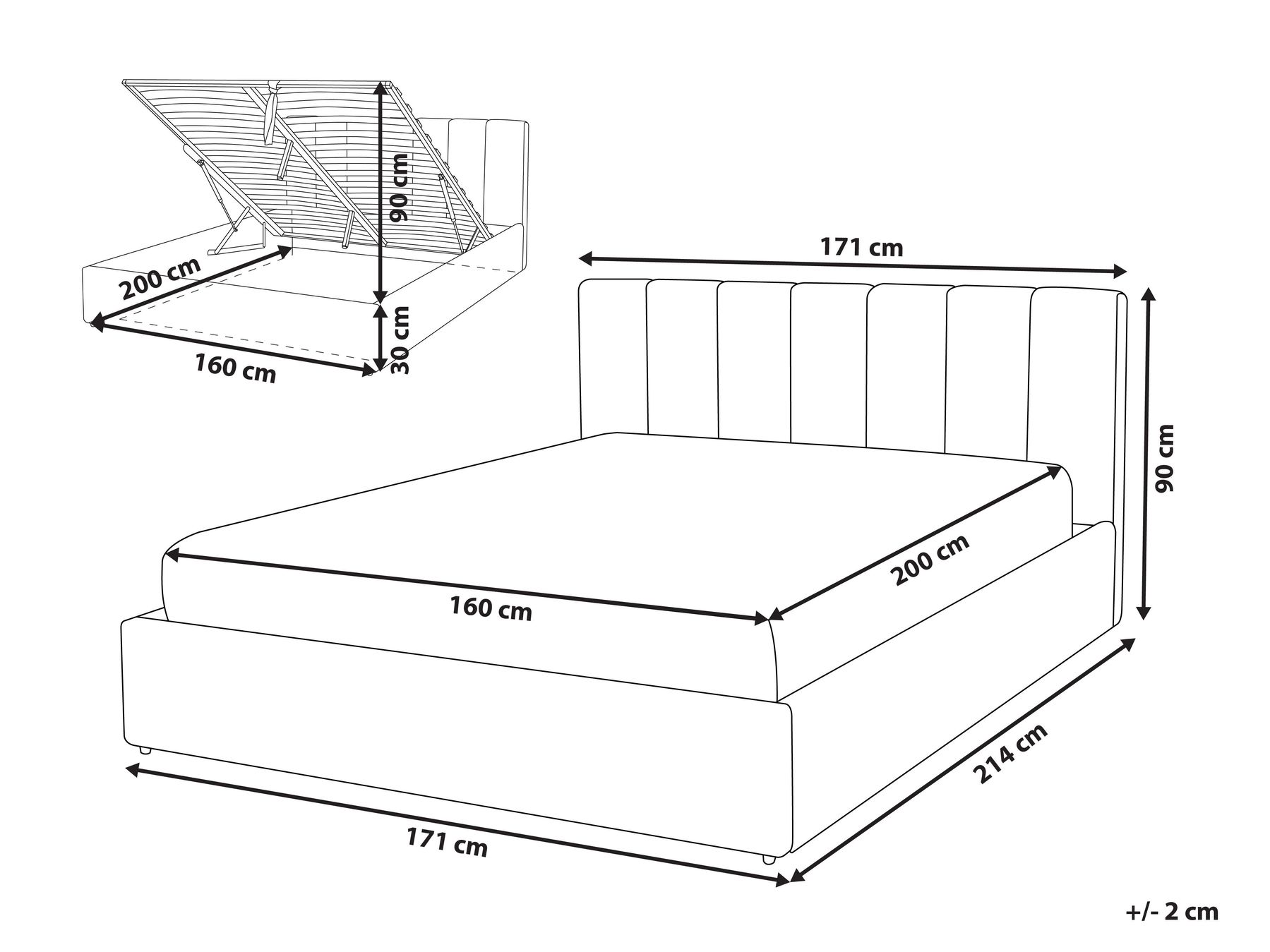 Bett mit Stauraum DREUX Samtstoff Hellbeige 160 x 200 cm_1012278