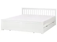 Bett mit 4 Schubladen OLENDON Kiefernholz Weiß 180 x 200 cm_954925