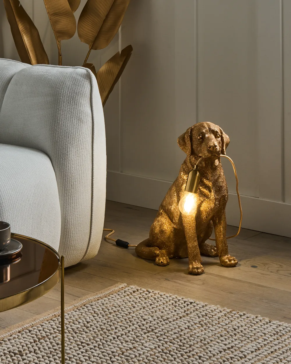 Tischlampe Hund MARLEY Gold
