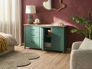 2 Door Sideboard LEONORA Pine Wood Green_1062478